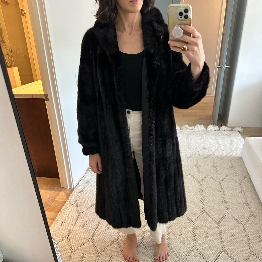 mink coat - dark brown